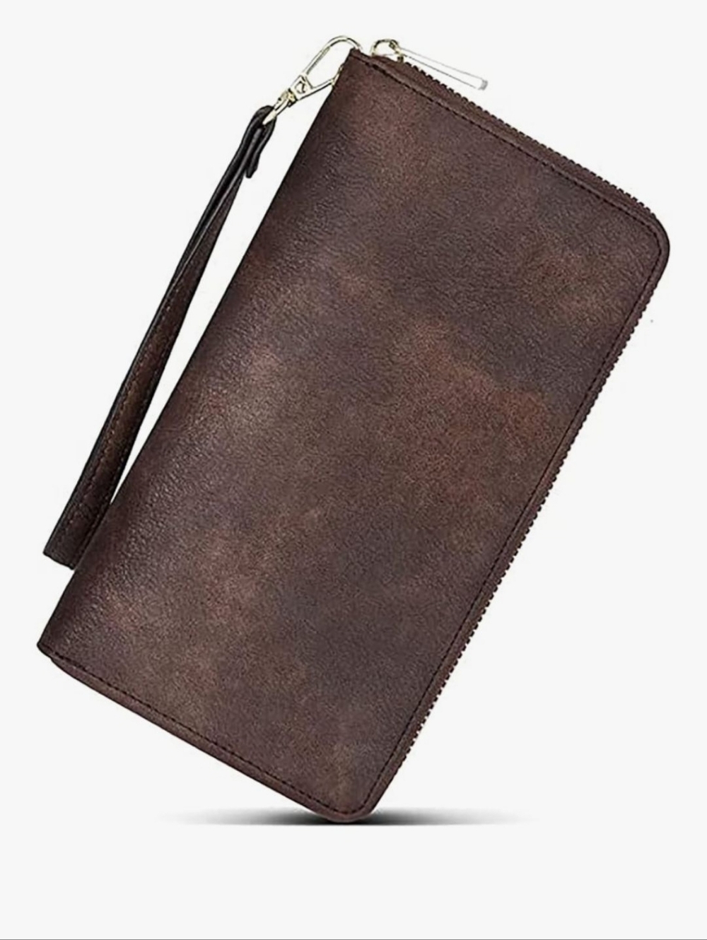Telena Leather Wallets/Slim  Wristlet - Coffee
